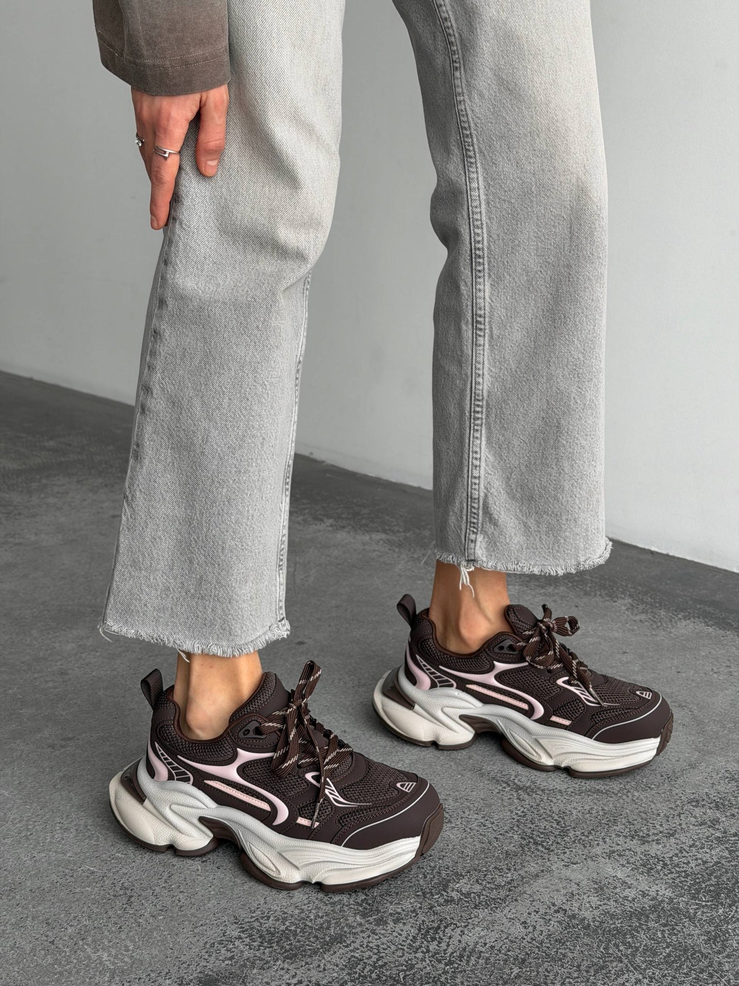 Кросівки Boss Victor™️, ніжно-рожевий + коричневий