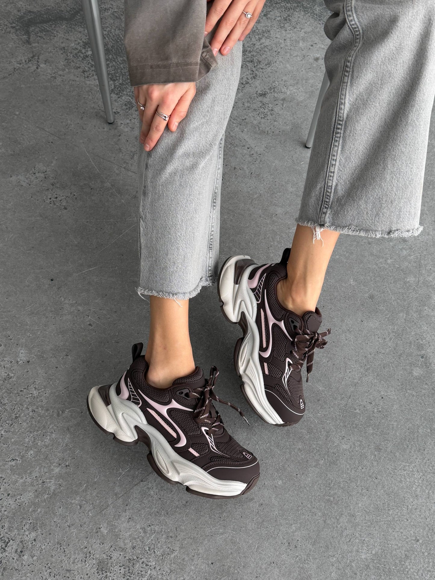 Кросівки Boss Victor™️, ніжно-рожевий + коричневий