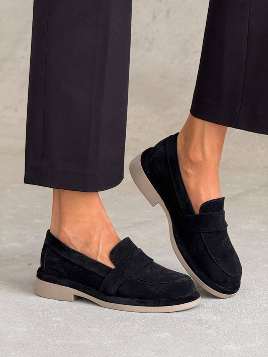 Класичні лофери ™️NikArt замша, чорний