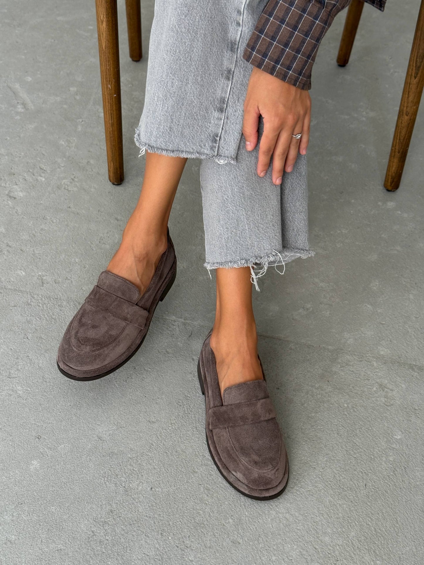 Класичні лофери ™️NikArt замша, коричневий