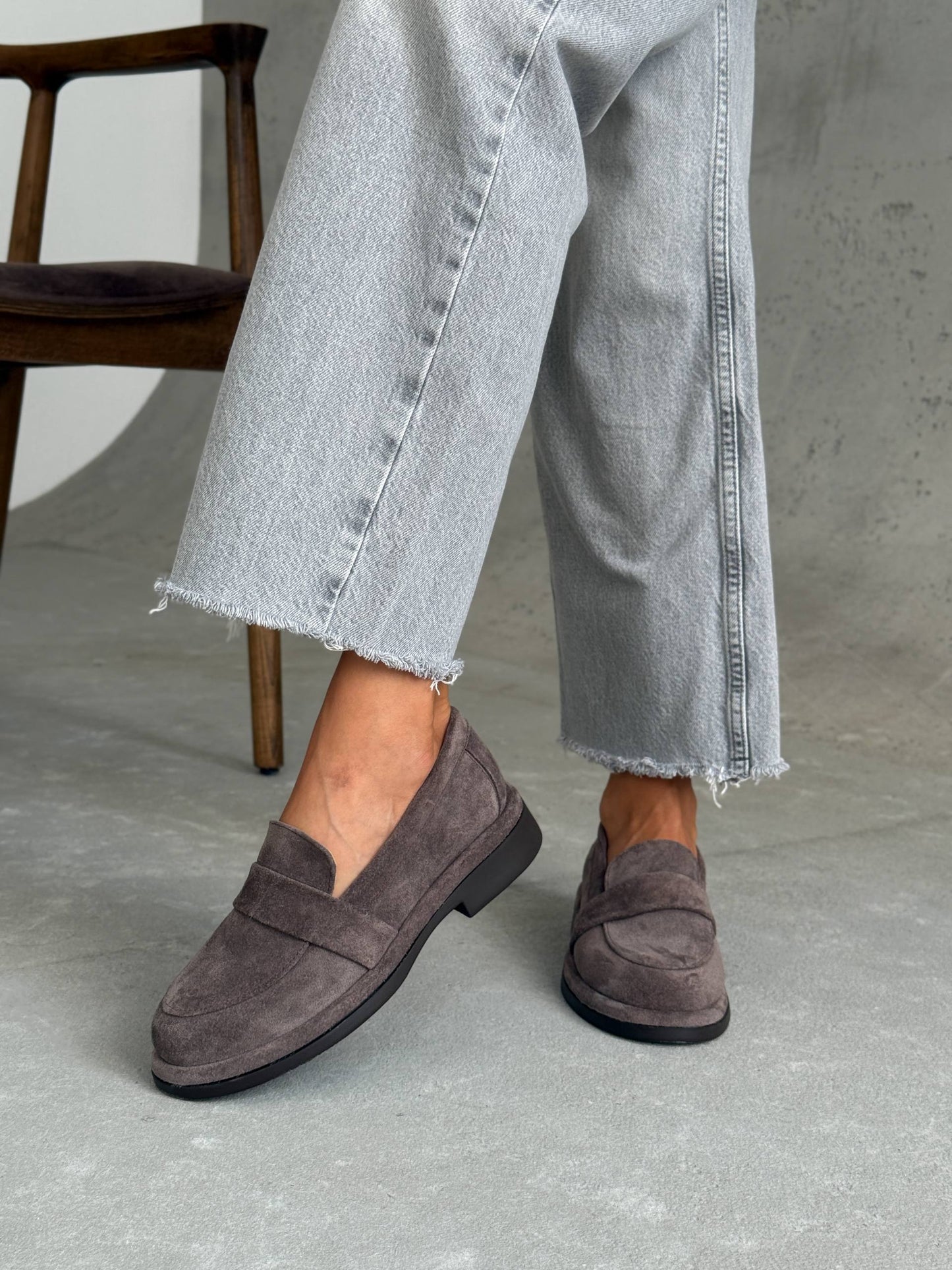 Класичні лофери ™️NikArt замша, коричневий