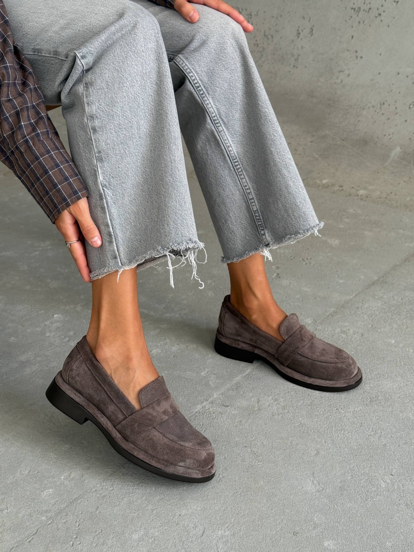 Класичні лофери ™️NikArt замша, коричневий