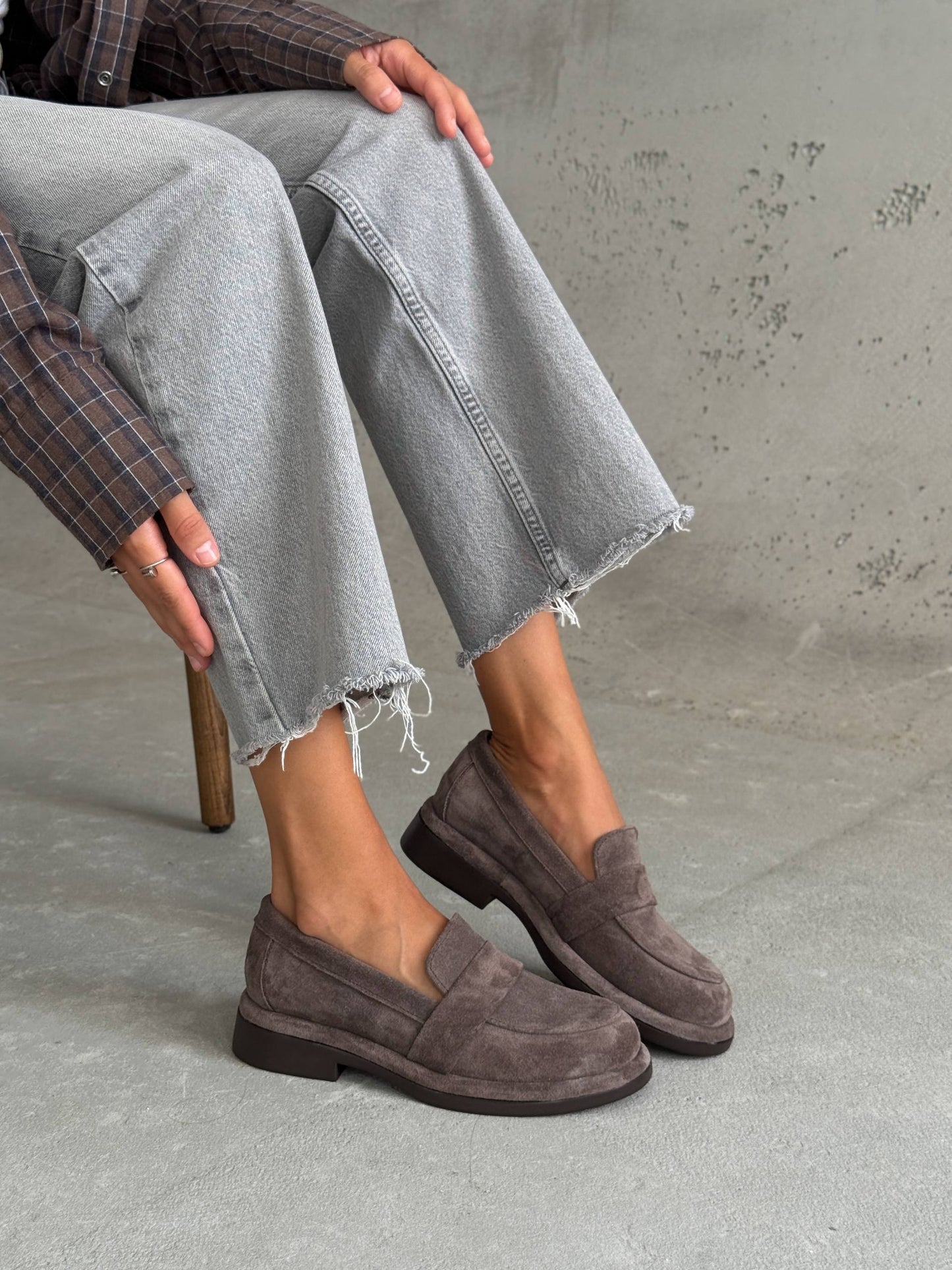 Класичні лофери ™️NikArt замша, коричневий