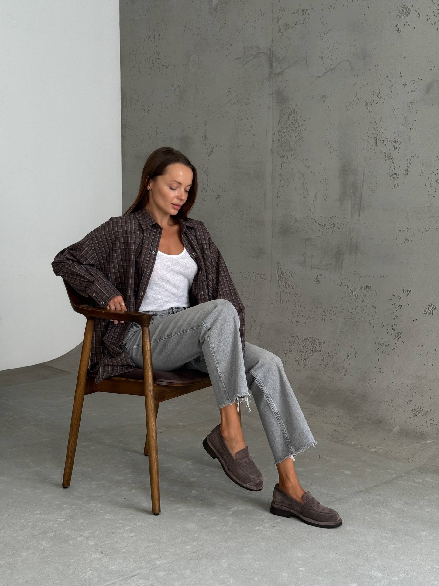 Класичні лофери ™️NikArt замша, коричневий