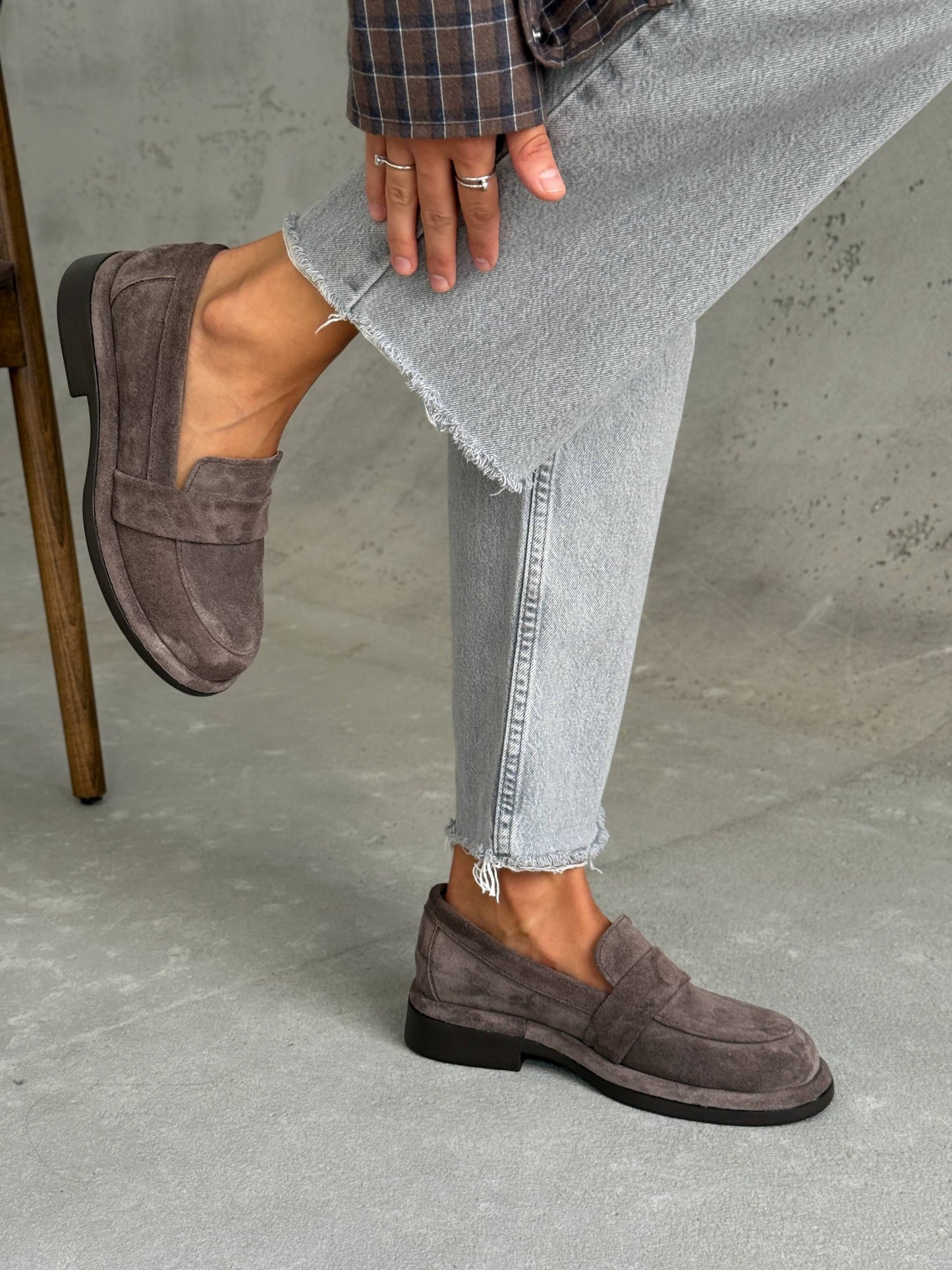 Класичні лофери ™️NikArt замша, коричневий