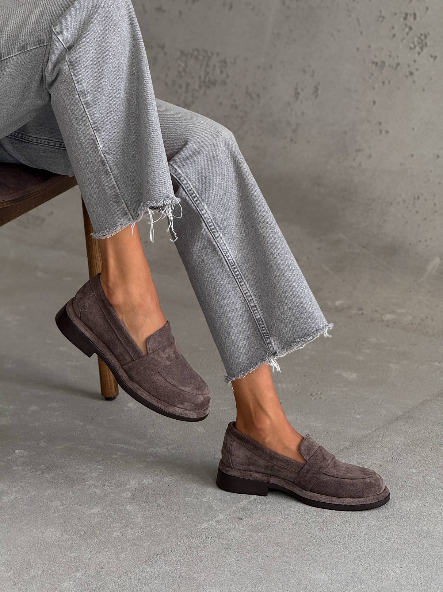 Класичні лофери ™️NikArt замша, коричневий