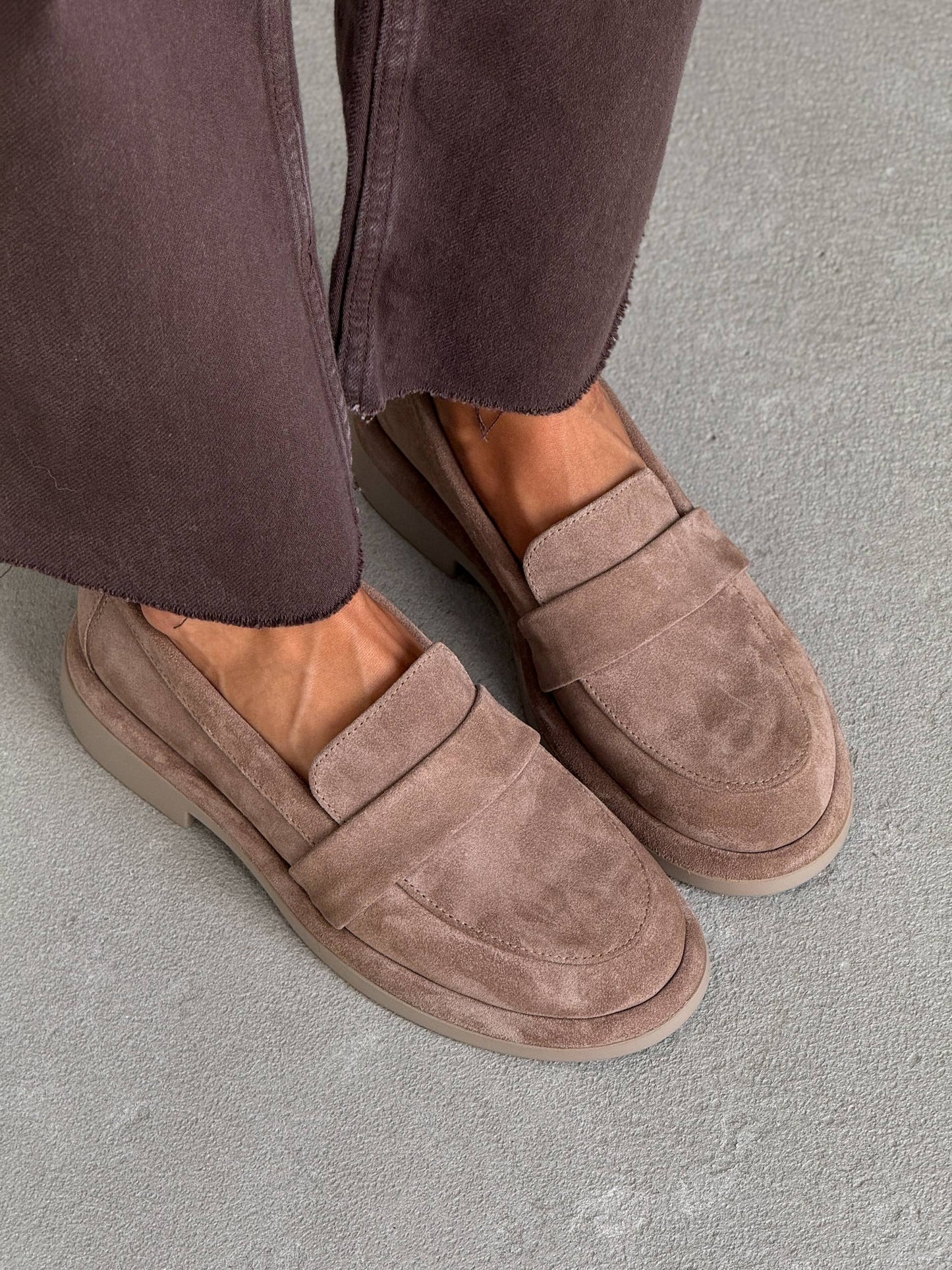 Класичні лофери ™️NikArt замша, бежевий