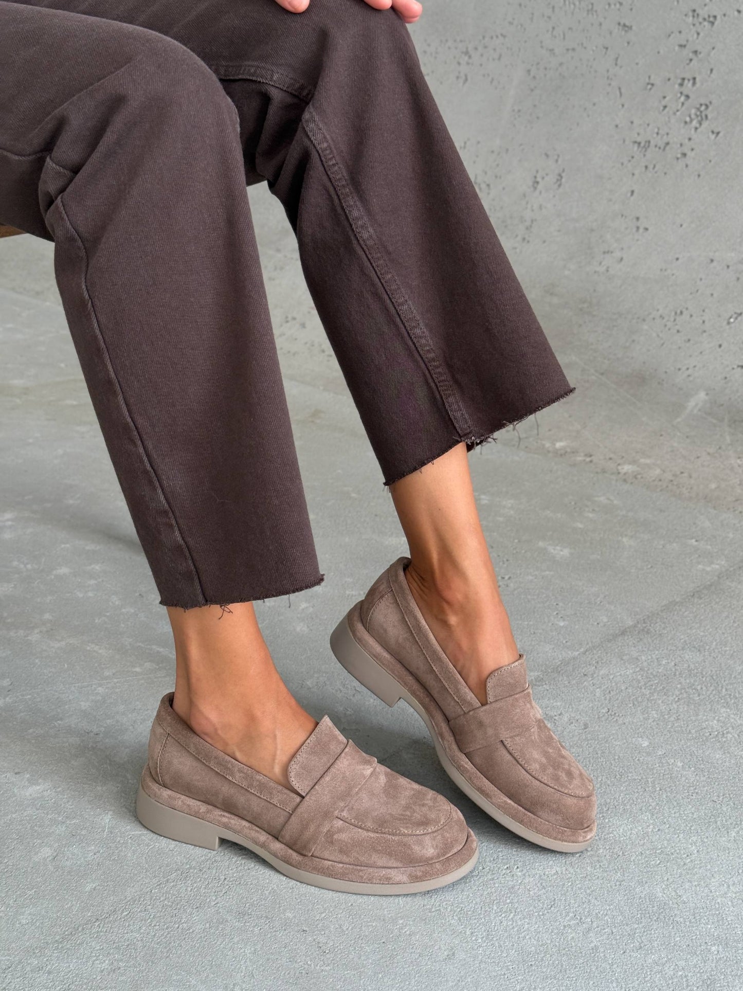 Класичні лофери ™️NikArt замша, бежевий