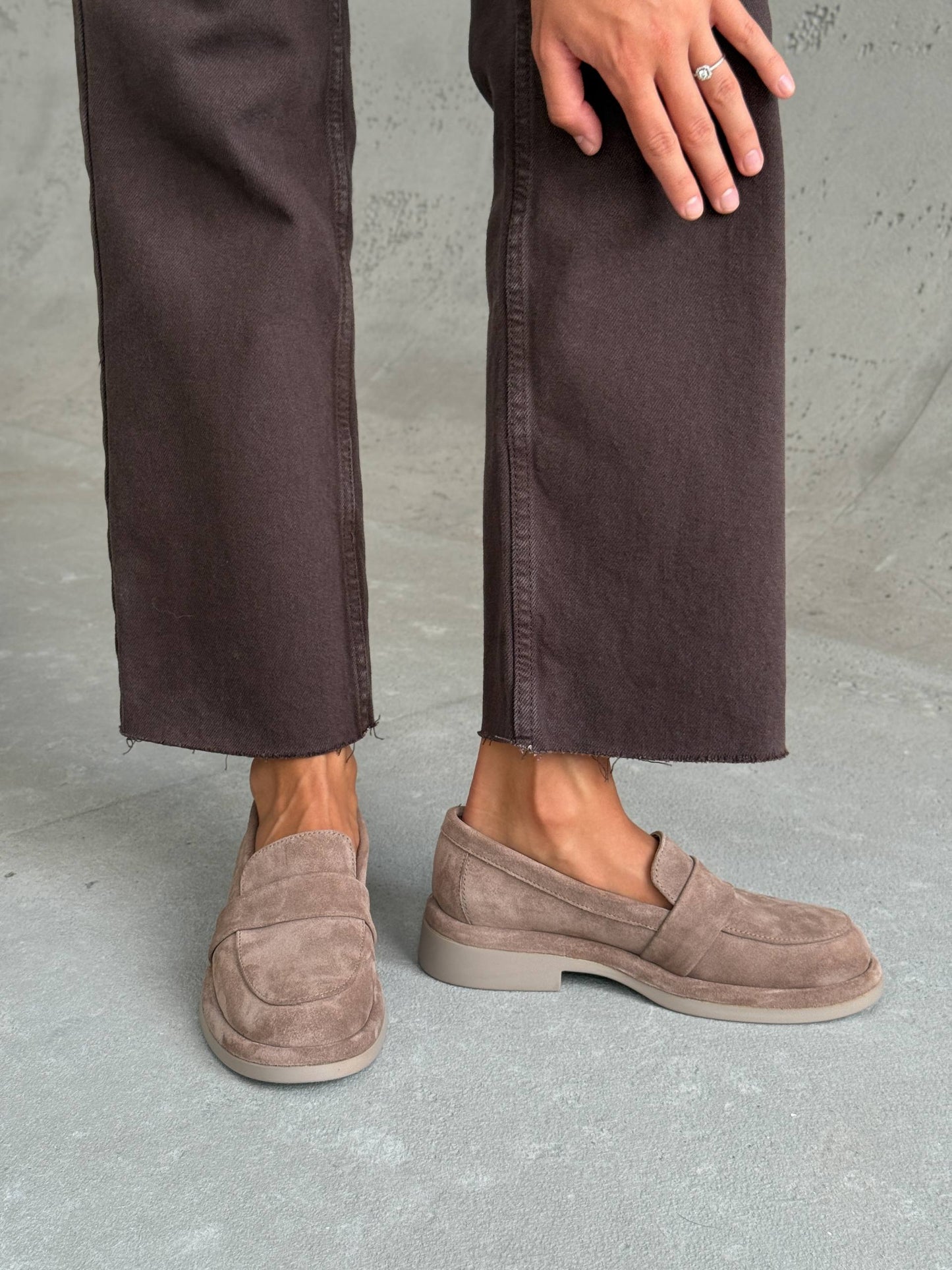 Класичні лофери ™️NikArt замша, бежевий