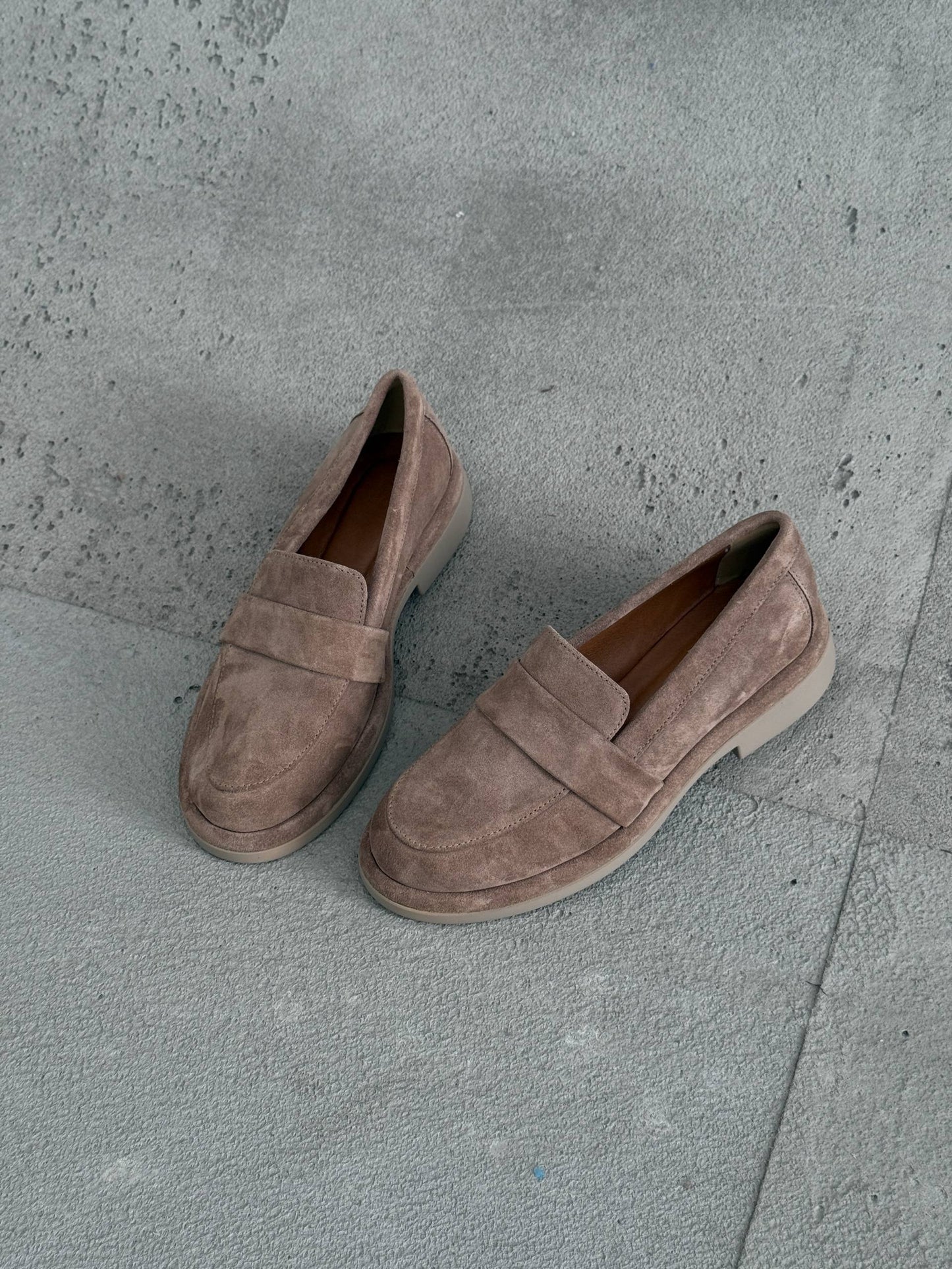 Класичні лофери ™️NikArt замша, бежевий