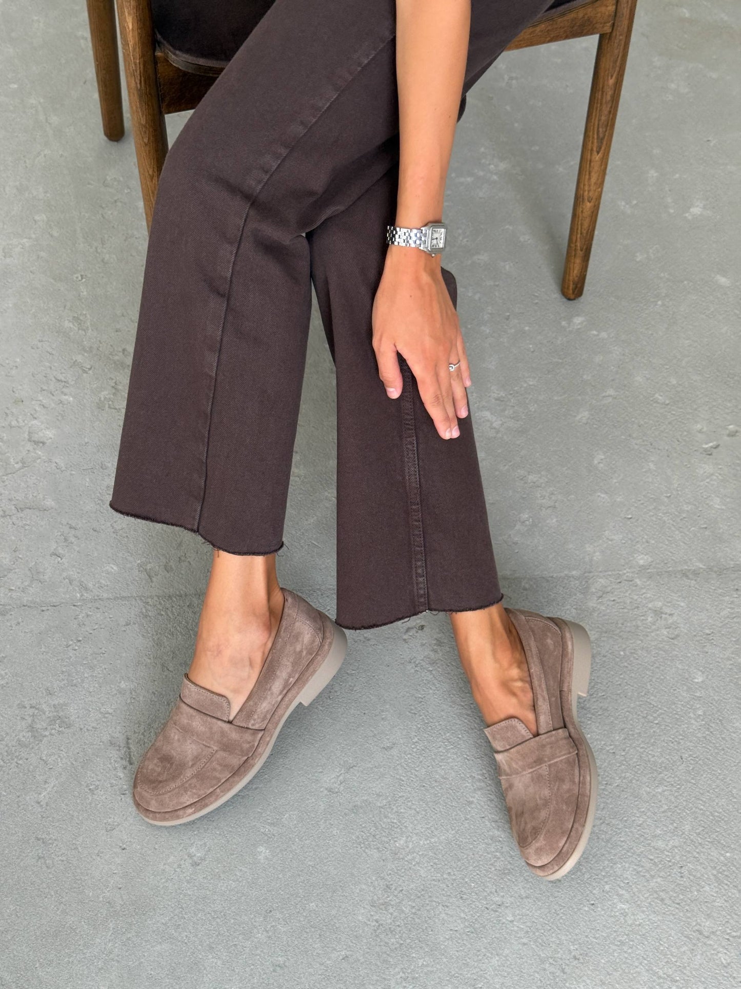 Класичні лофери ™️NikArt замша, бежевий