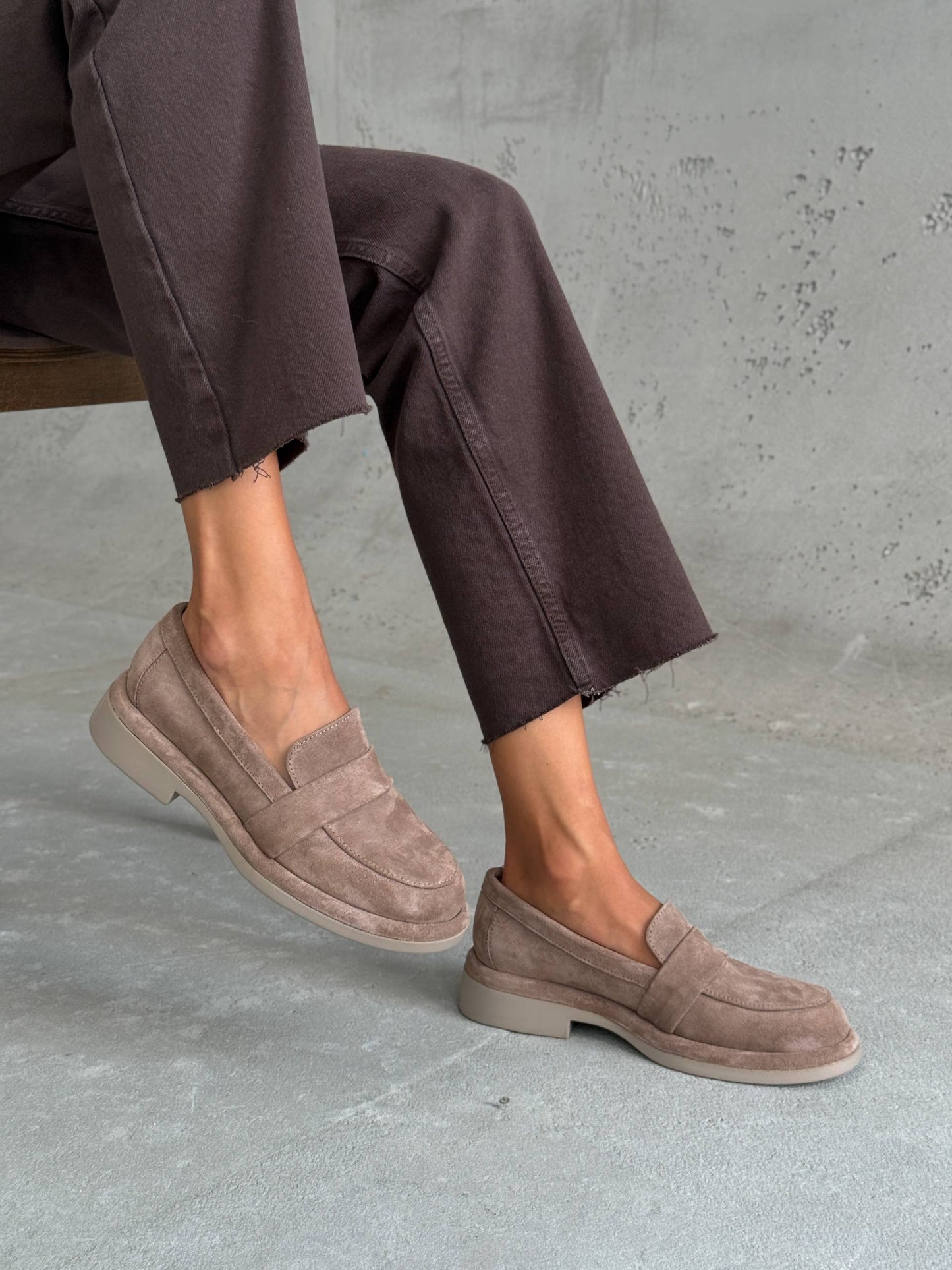 Класичні лофери ™️NikArt замша, бежевий