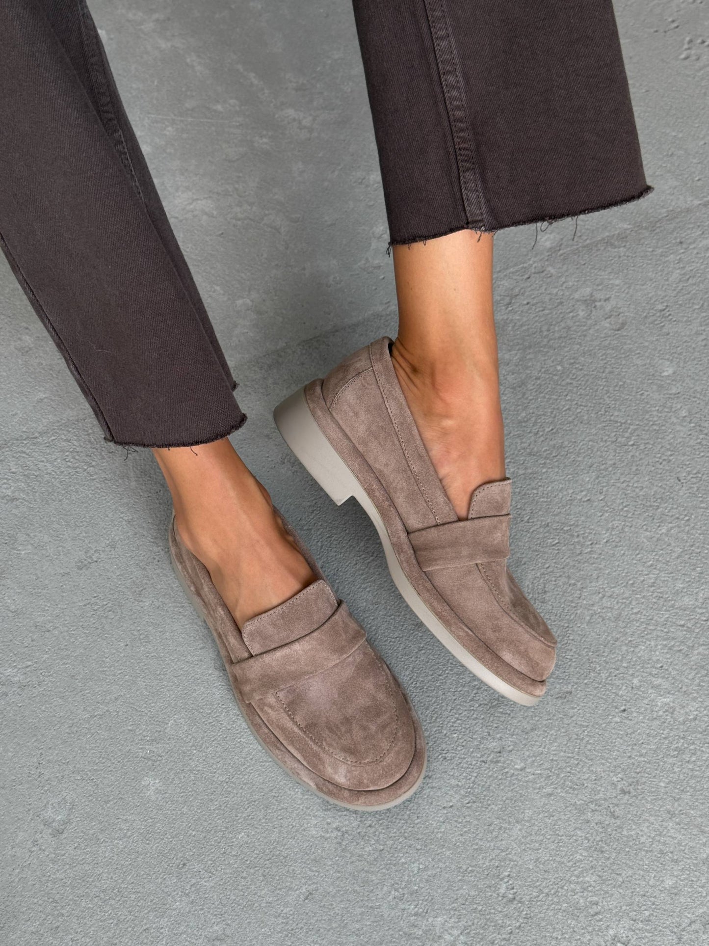 Класичні лофери ™️NikArt замша, бежевий