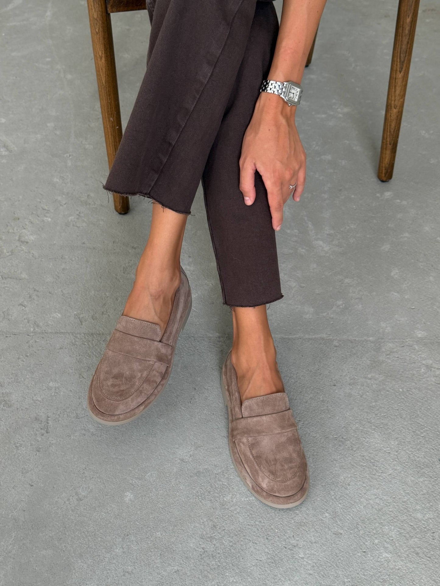 Класичні лофери ™️NikArt замша, бежевий