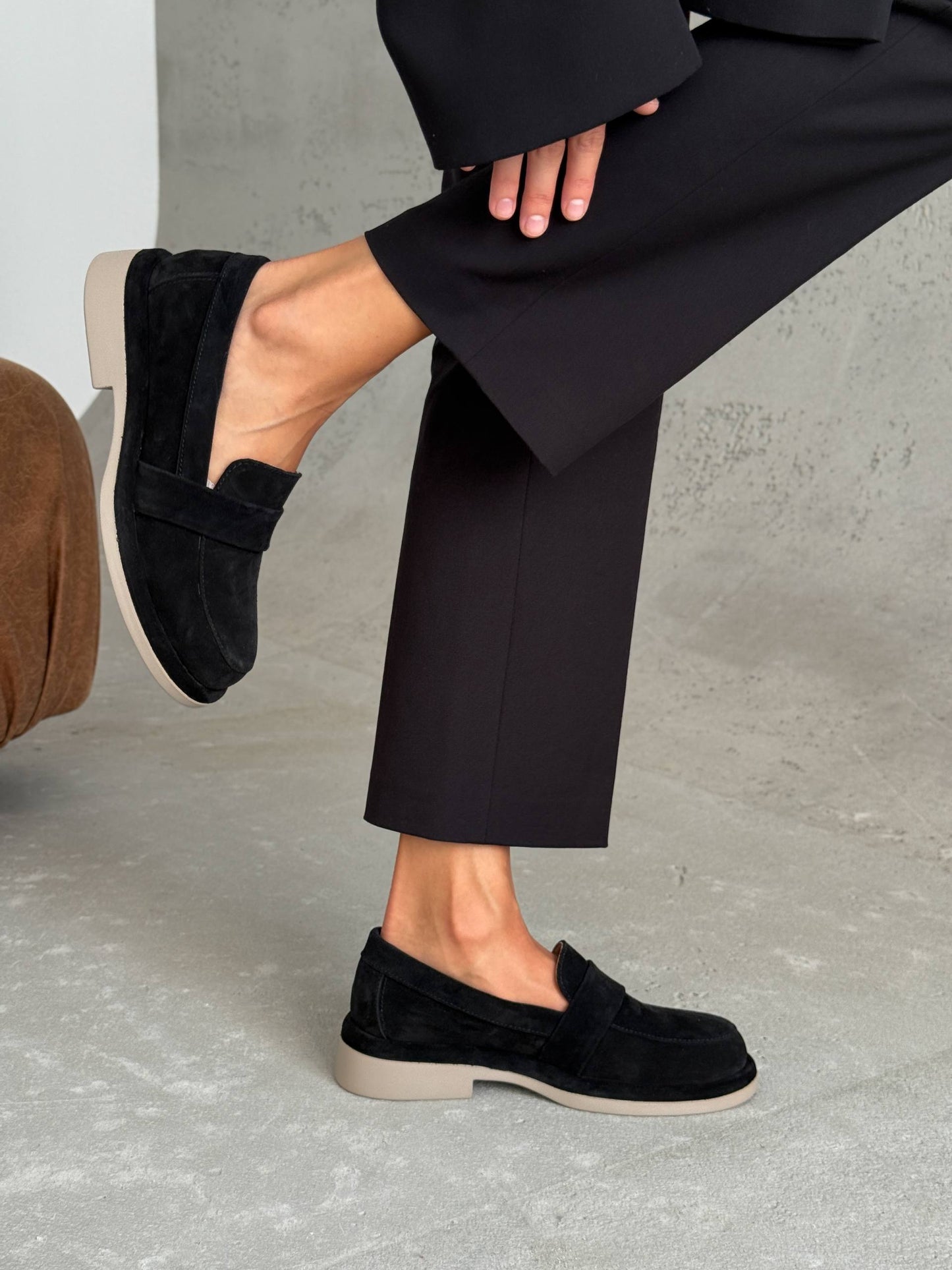 Класичні лофери ™️NikArt замша, чорний