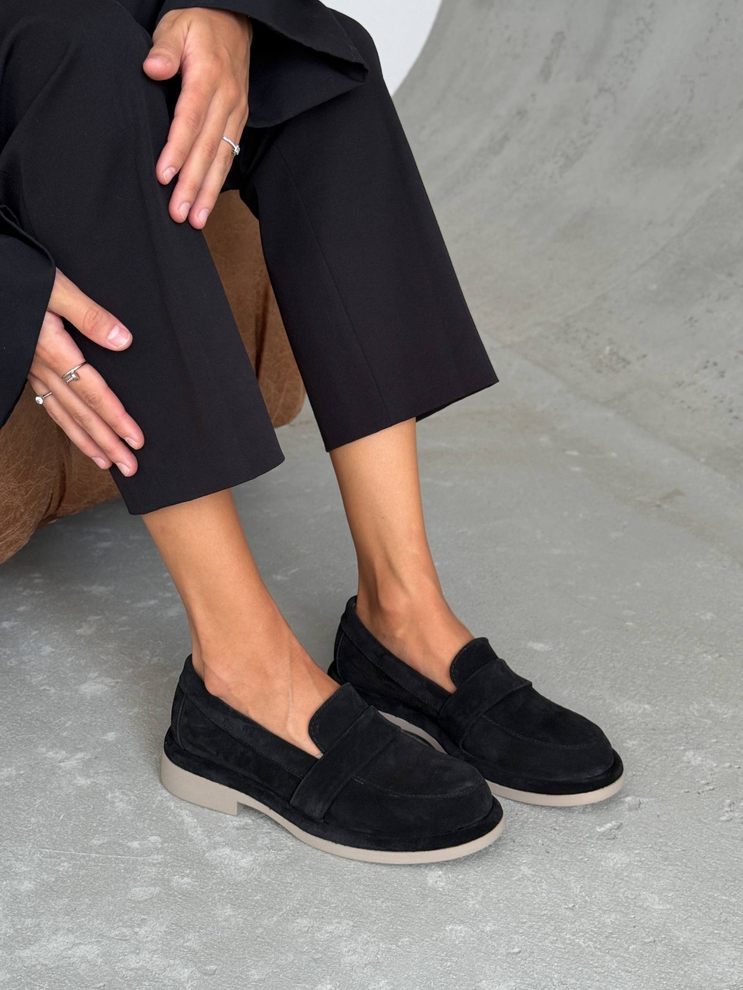 Класичні лофери ™️NikArt замша, чорний