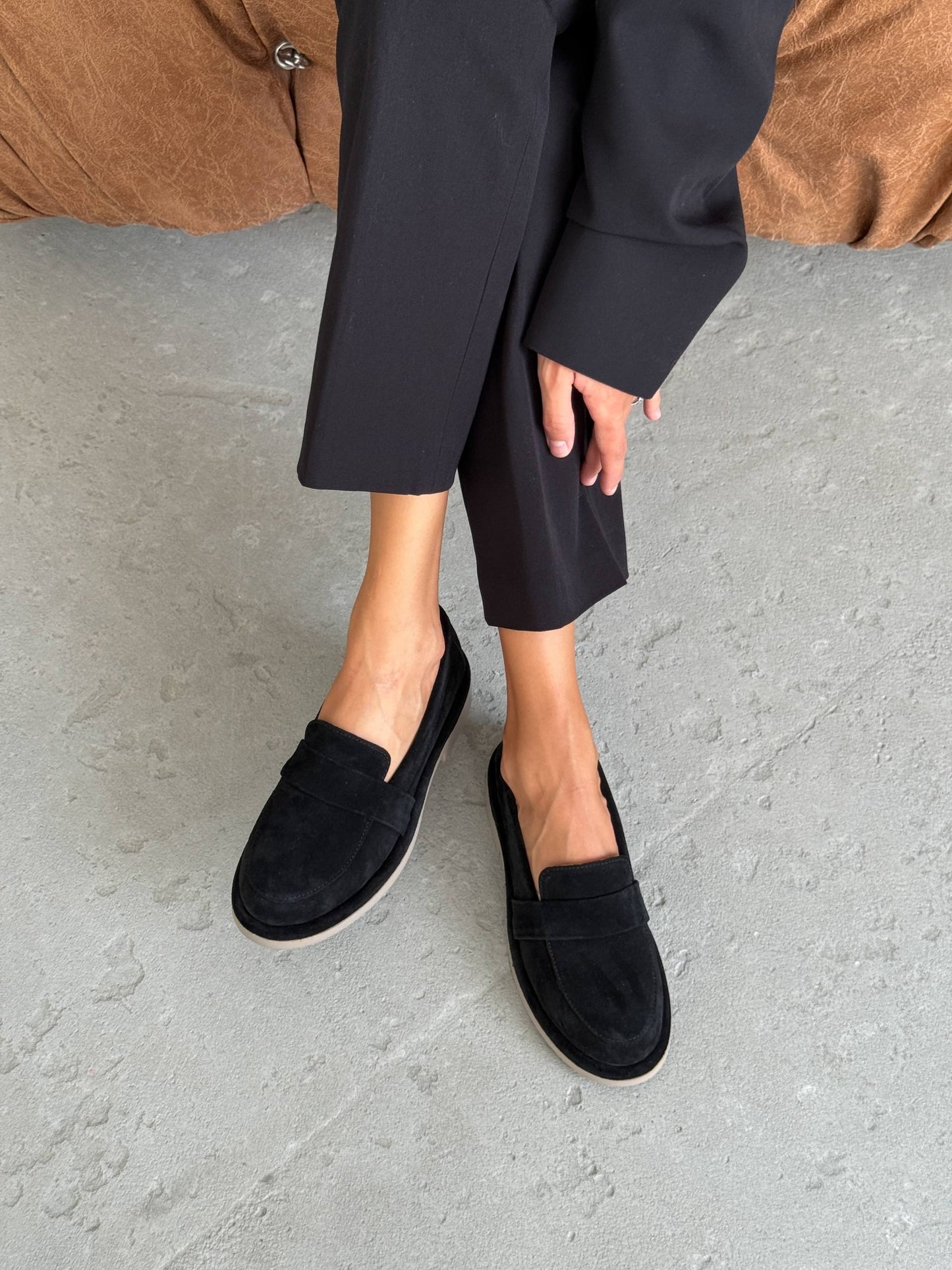 Класичні лофери ™️NikArt замша, чорний