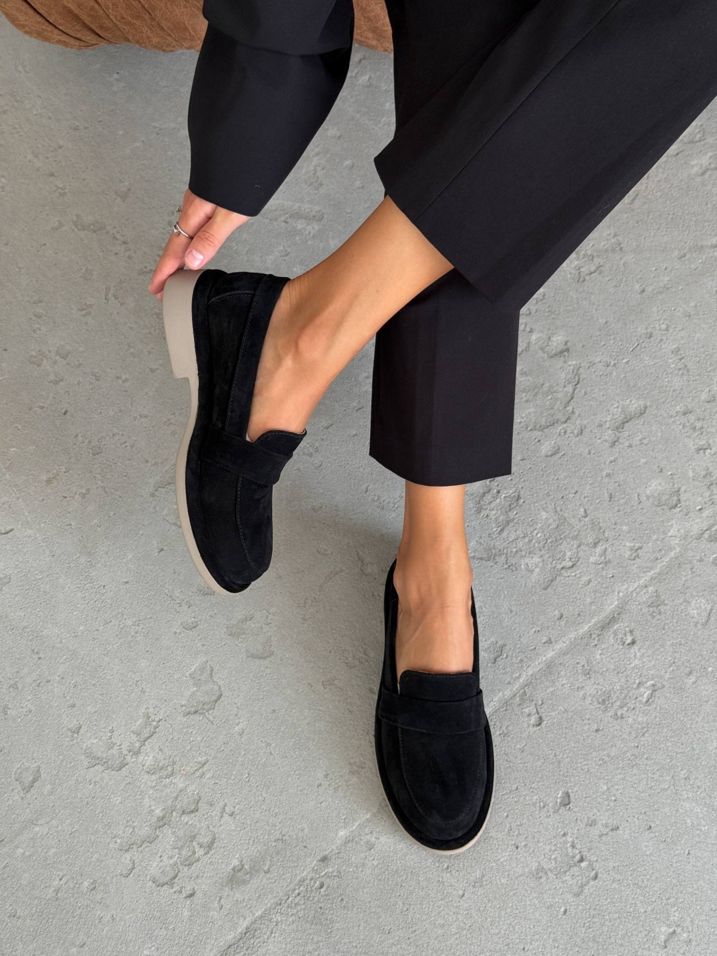 Класичні лофери ™️NikArt замша, чорний