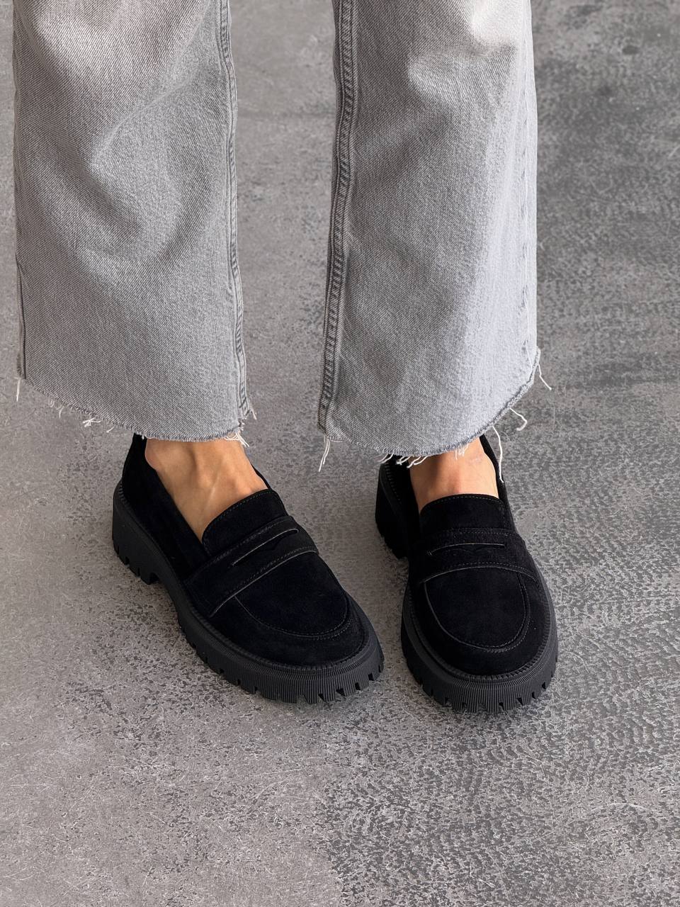 Лофери замша, чорний