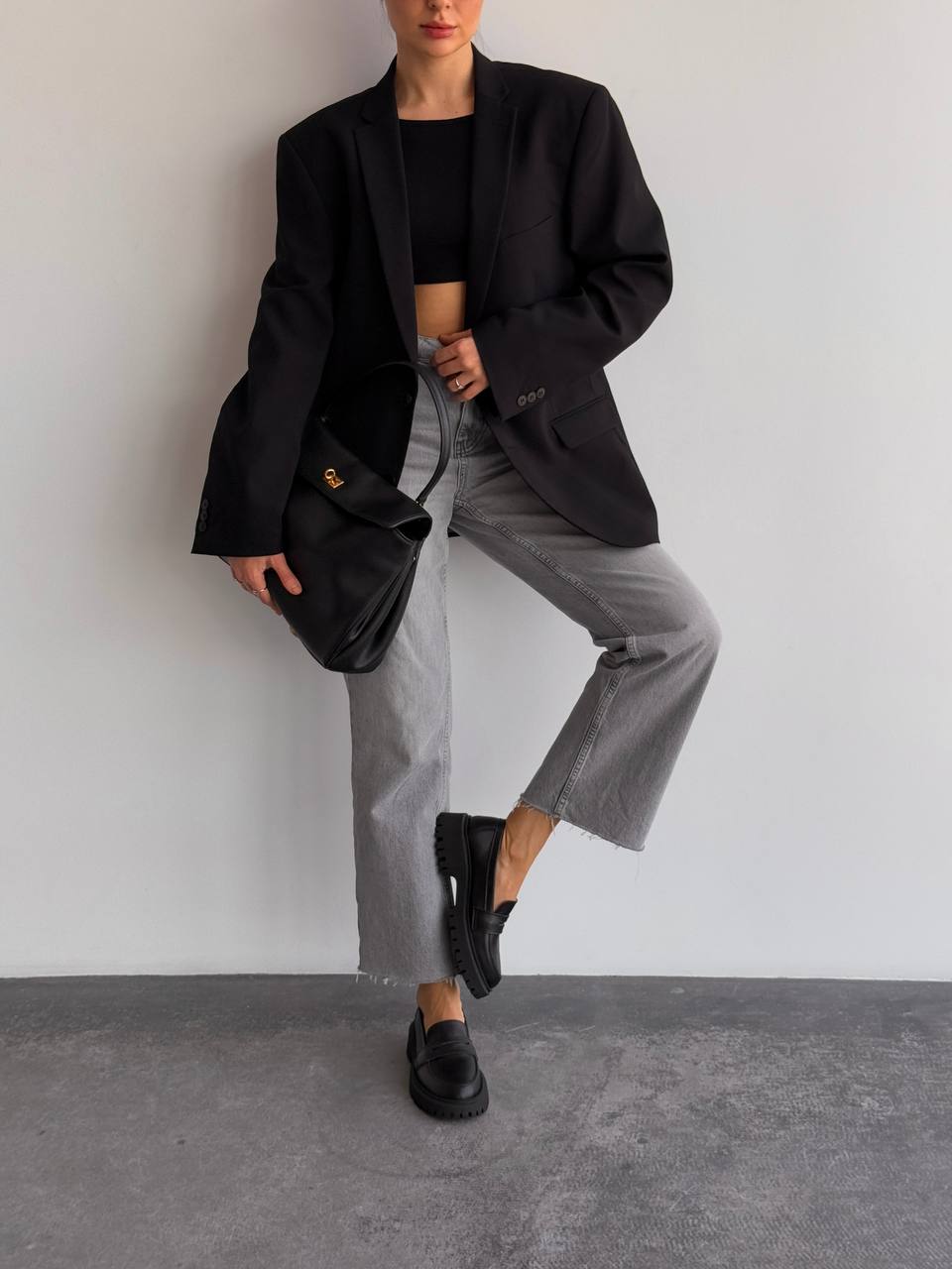 Лофери зі шкіри, чорний