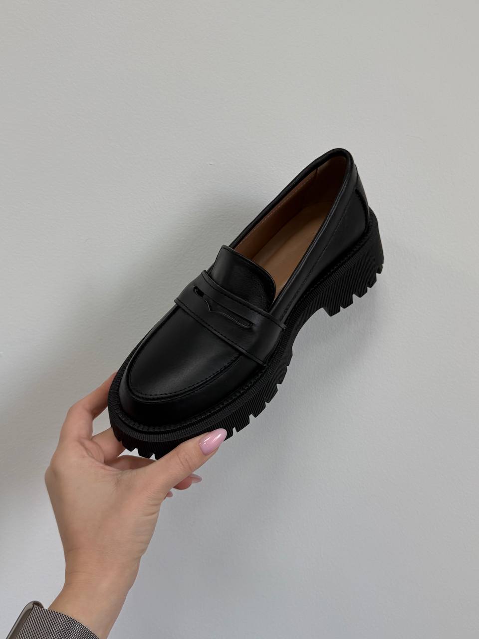 Лофери зі шкіри, чорний