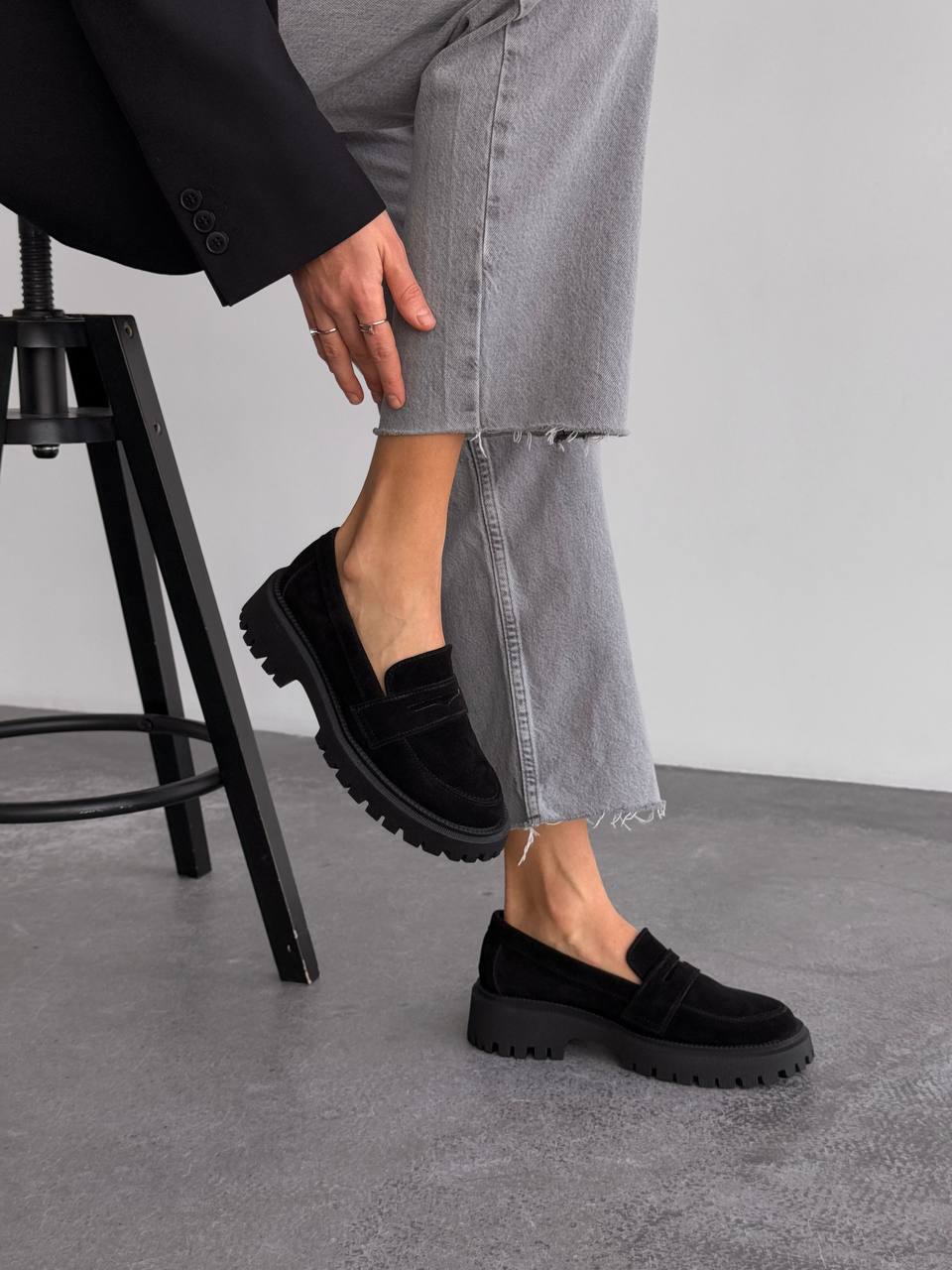 Лофери замша, чорний