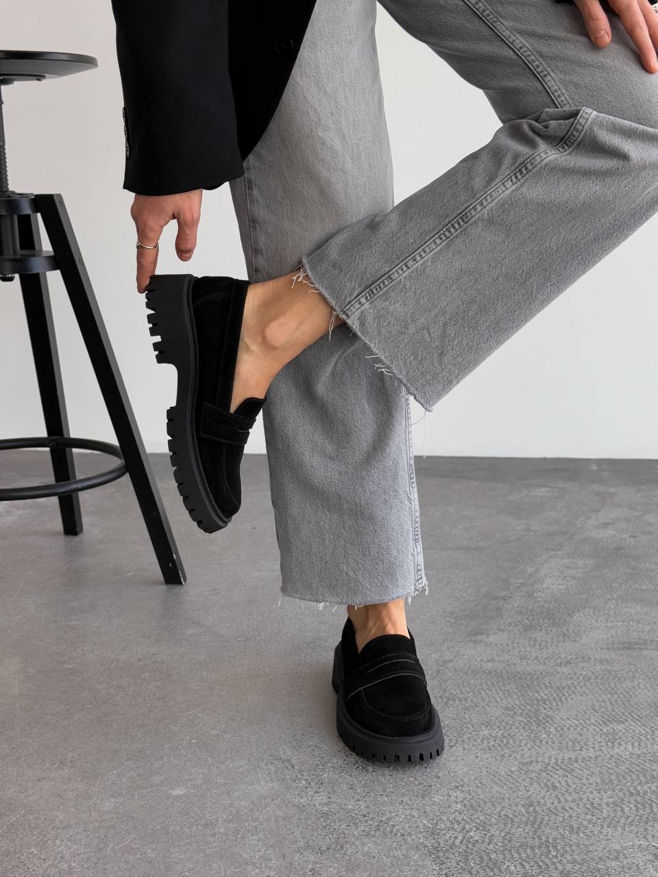 Лофери замша, чорний