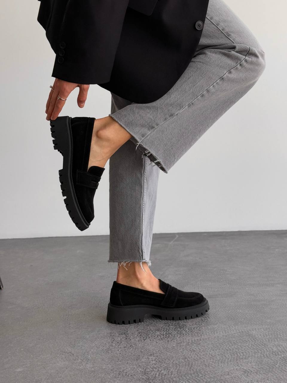 Лофери замша, чорний