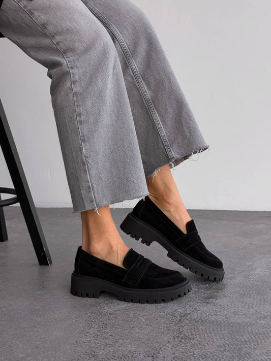 Лофери замша, чорний