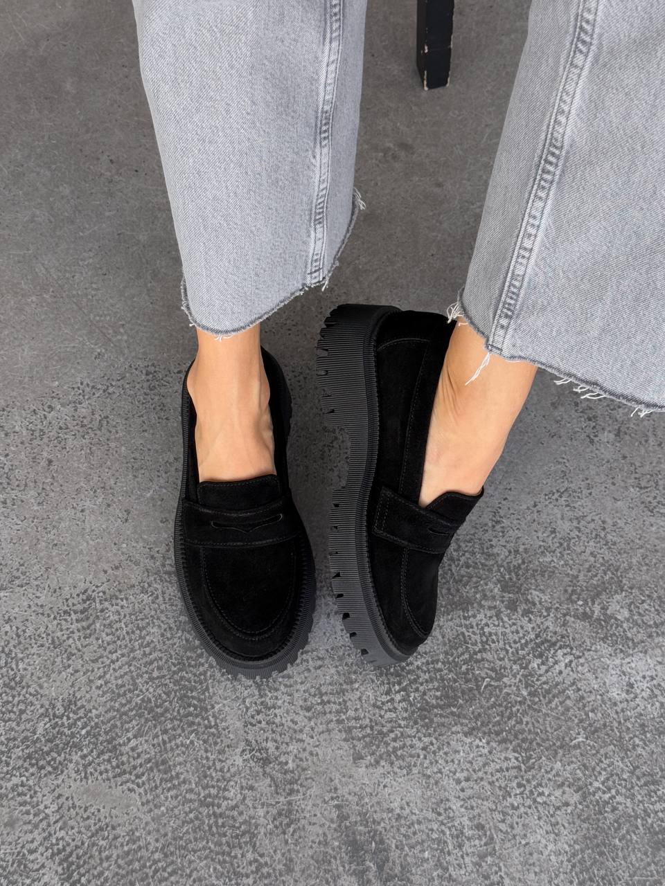 Лофери замша, чорний