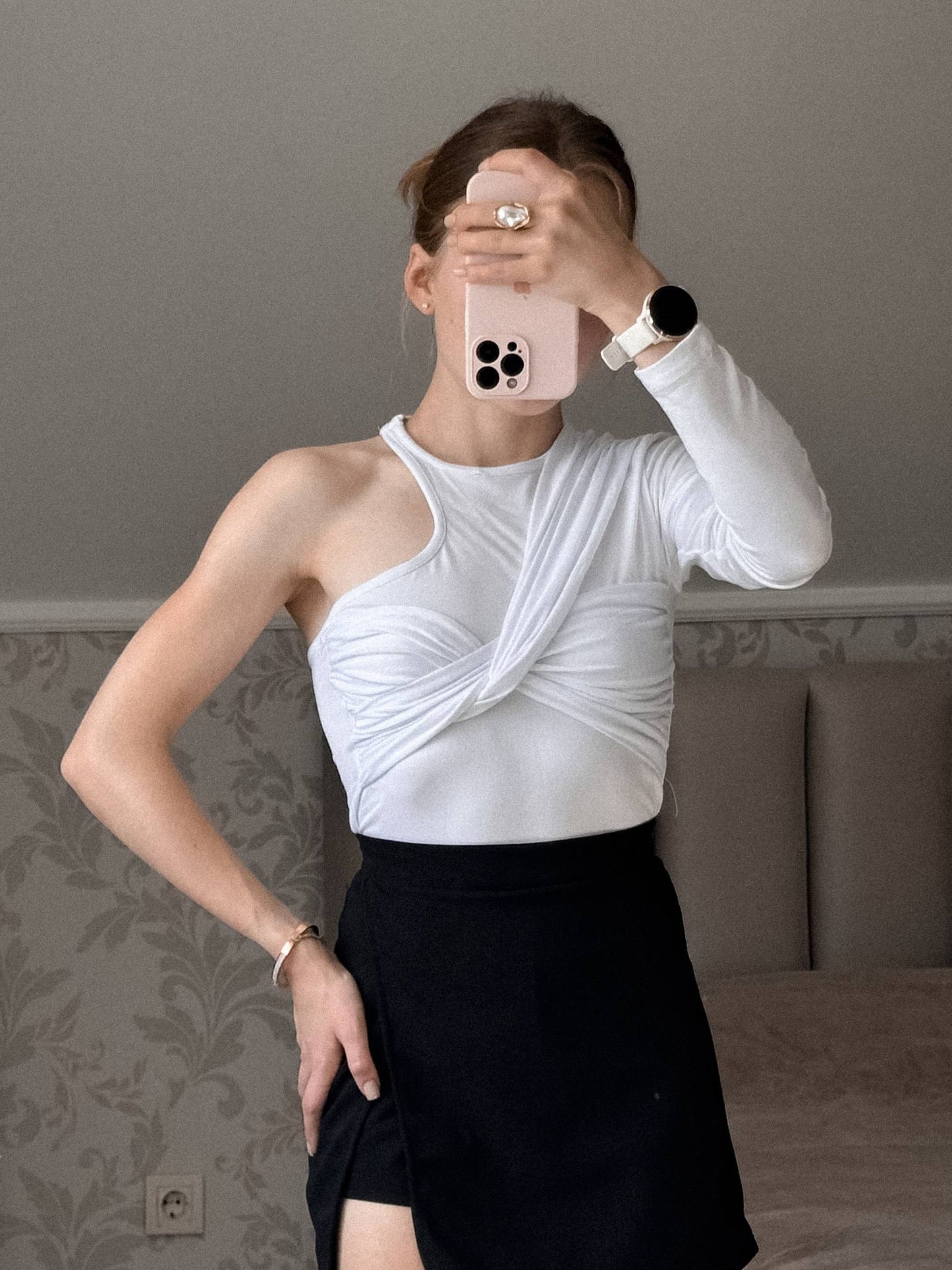 Боді на одне плече, білий