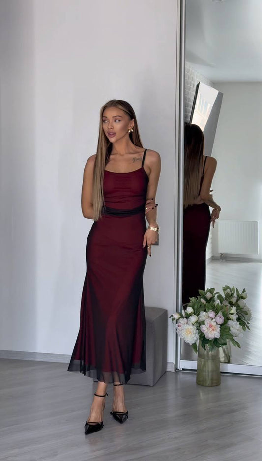 Сукня подвійна з сіткою